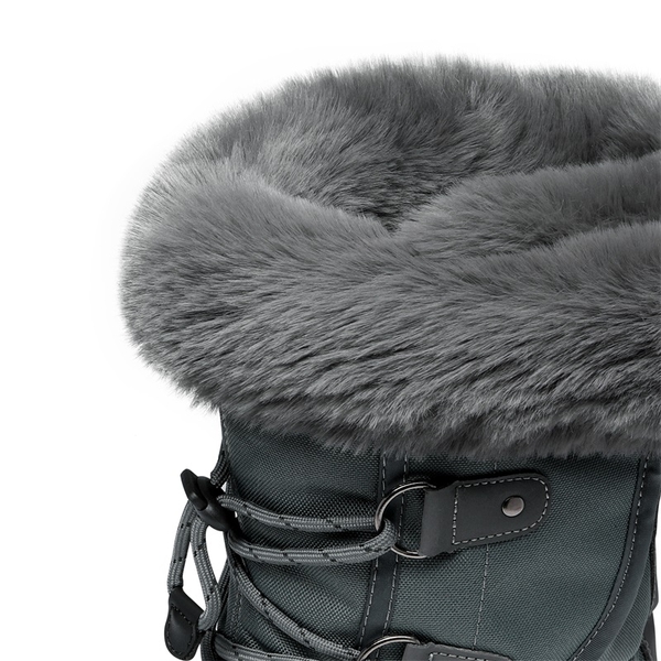Faux Fur Waterproof Duck Snow Boots - DARK-GREY - 5